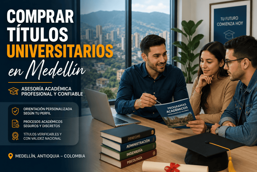 Estudiantes universitarios en Medellín recibiendo orientación académica profesional en ambiente universitario moderno